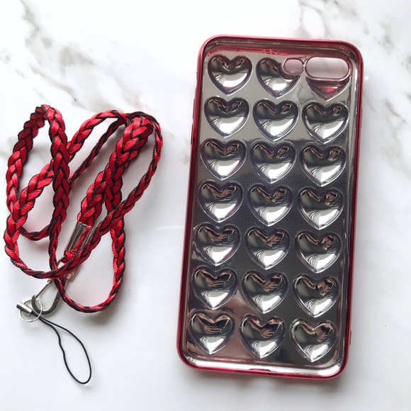 NEW iPhone 7/8 Electroplate 3D Heart Case - Picture 6 of 6